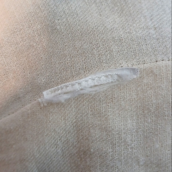 Anthropologie Farm Rio White Geometric Embroidered Aztec Tassel Cotton Poncho - Picture 14 of 16